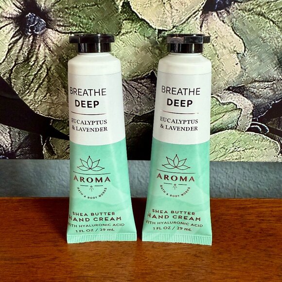 NEW 2-Pc BREATH DEEP EUCALYPTUS & LAVENDER Hand Cream 1oz Bath & Body Works - Picture 1 of 3